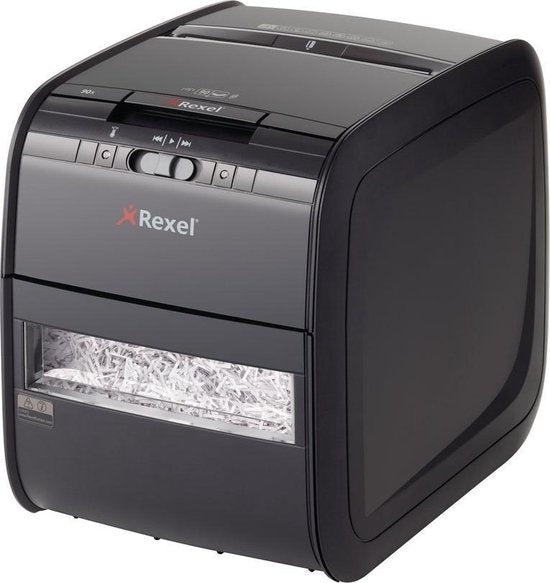 Rexel 90X Paper Shredder for Office and Home Work - Security Level: DIN P- 3 Cuts - Up to 12 A4 Sheets - Shreds Documents, Credit Cards, Staples and Paper Clips - 20 Litre Waste Bin - Black - Ideal for Home Office/Home Workplace