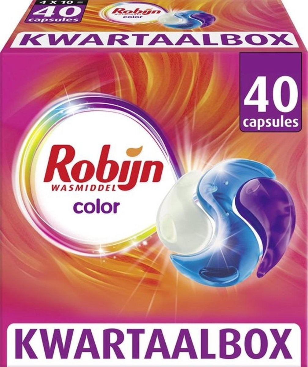 Robijn Color 3 in 1 Wascapsules - 40 wasbeurten - Kwartaalbox - Verpakking beschadigd