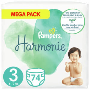 Pampers Harmonie Windeln Größe 3 (6–10 kg), 74 Stück – Verpackung beschädigt