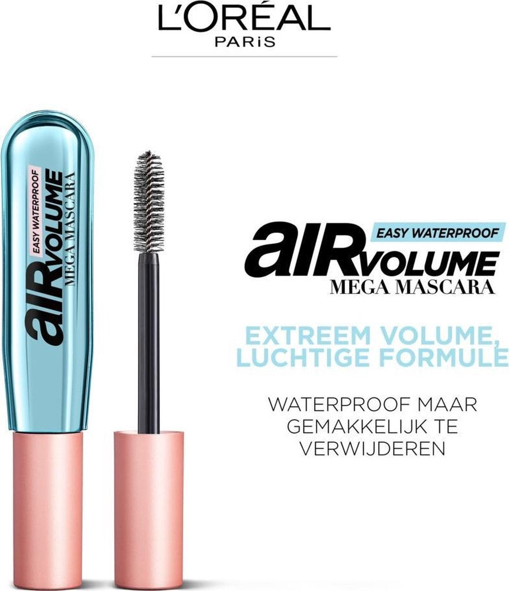 L'Oréal Paris Air Mega Volume Mascara - 01 Black Waterproof - Mega Volume Mascara - 9,4 ml