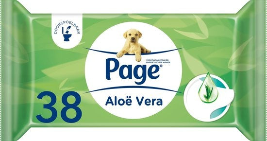 Page vochtig toiletpapier - Aloe Vera vochtig wc papier - voordeelverpakking - 38 x 12 stuks - 456 velletjes