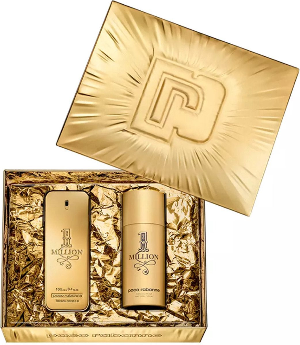 Paco Rabanne One Million Eau de Toilette 100 ml Geschenkset Deo Spray 150 ml Herren – Verpackung beschädigt