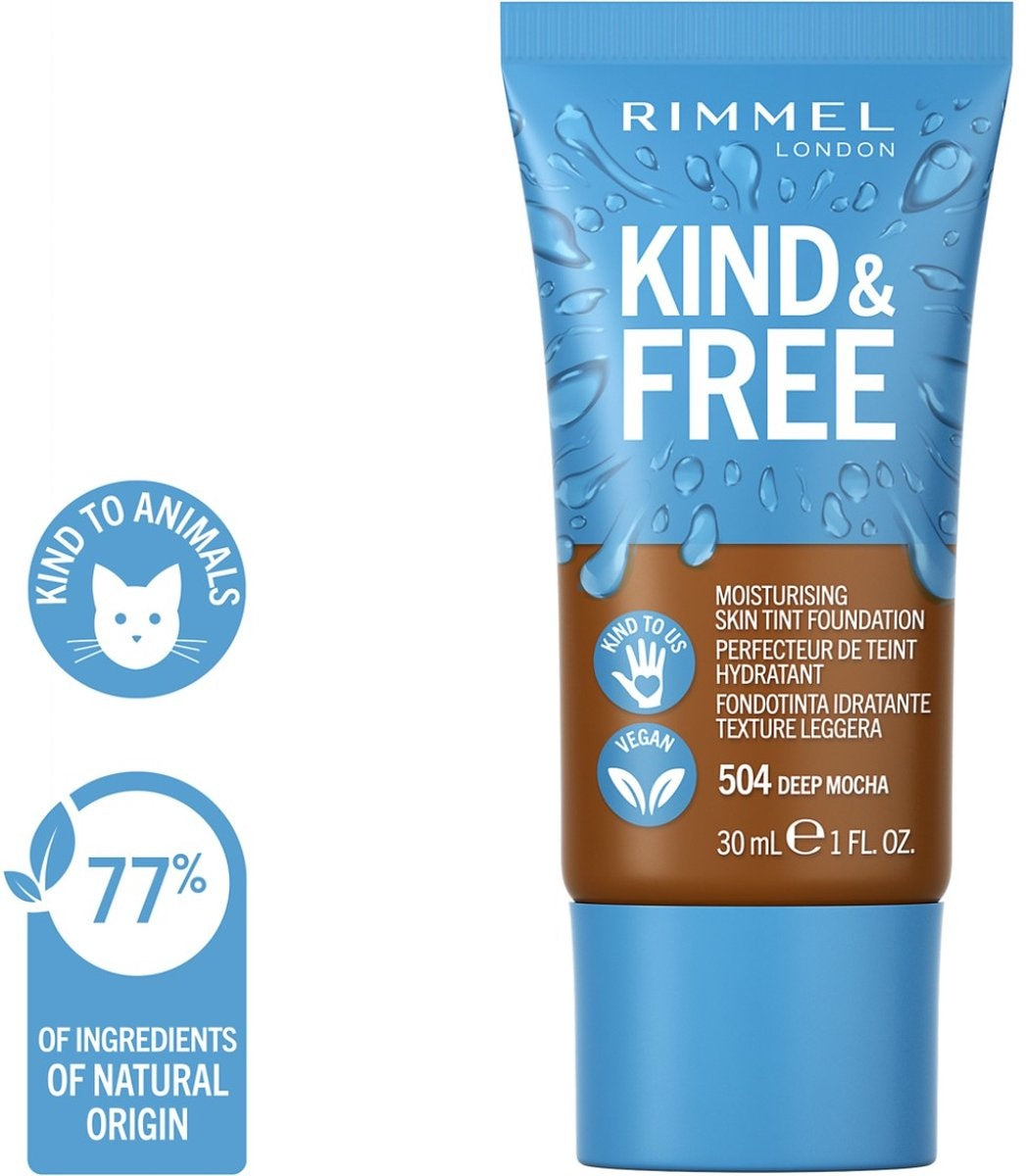 Rimmel London KIND &amp; FREE Vegan Foundation - 504 Deep Mocha