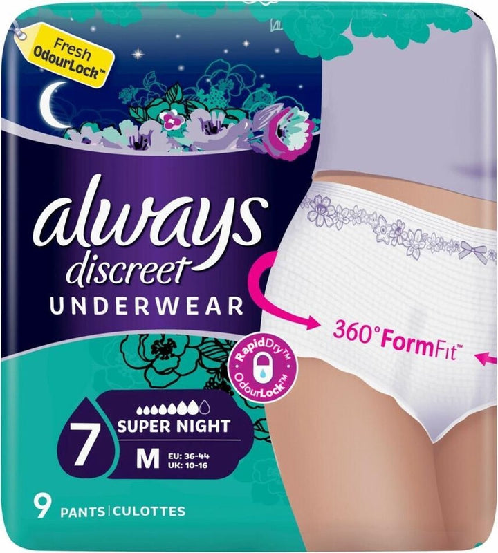 Always Discreet Super Night M Panties 9 pieces