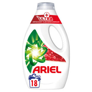 Ariel Vloeibaar Wasmiddel +Ultra Vlekverwijderaar 18 Wasbeurten 810 ml
