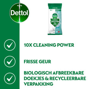 Dettol Antibacteriële Reinigingsdoekjes Oceaanfris 72 stuks- Verpakking beschadigd