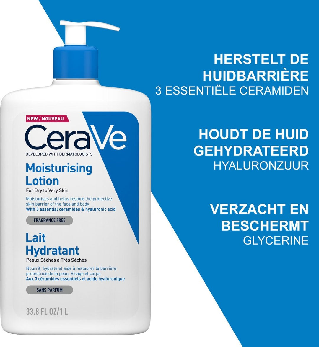 CeraVe - Moisturizing Lotion - Bodylotion - droge tot zeer droge huid - 1000 ml