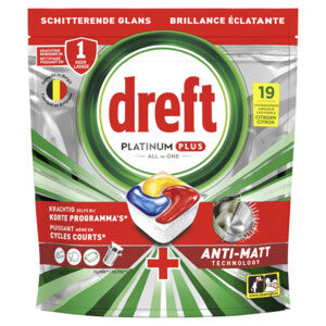 Dreft Vaatwastabletten Platinum Plus All In One Citroen 19 stuks