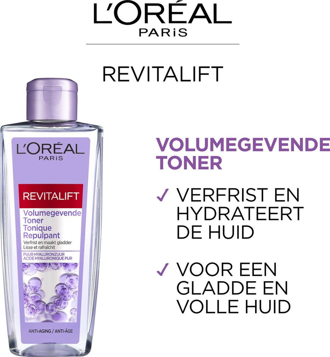 L'Oréal Paris Revitalift Volumegevende Toner - Gezichtsreiniger met hyaluronzuur - 200 ml