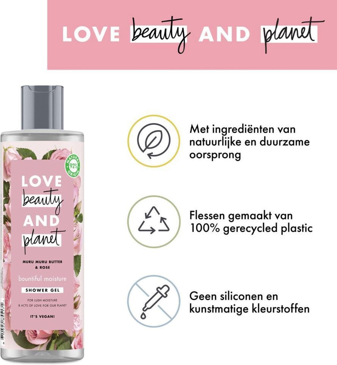 Love Beauty and Planet Showergel Muru Muru Butter & Rose - 400 ml