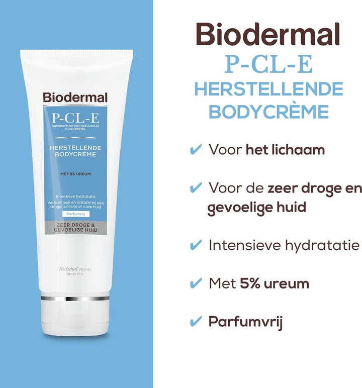 Biodermal P-CL-E Herstellende Bodycrème - Voor de zeer droge & gevoelige huid - 200ml - Verpakking beschadigd