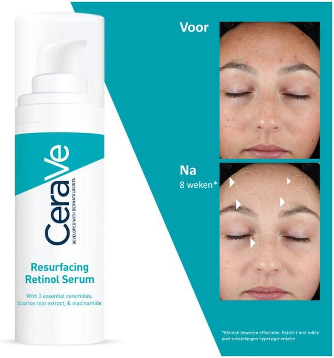 CeraVe Resurfacing Retinol Serum - tegen restlittekentjes, vlekjes en zichtbare poriën - 30 ml - Verpakking beschadigd