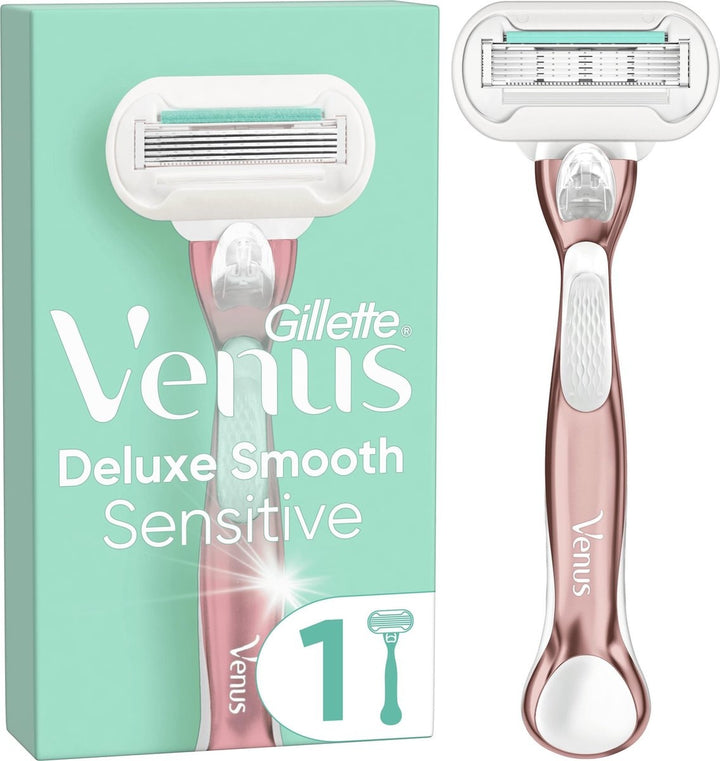 Gillette Venus Deluxe Smooth Sensitive RoseGold Shaving System For Women - Razor