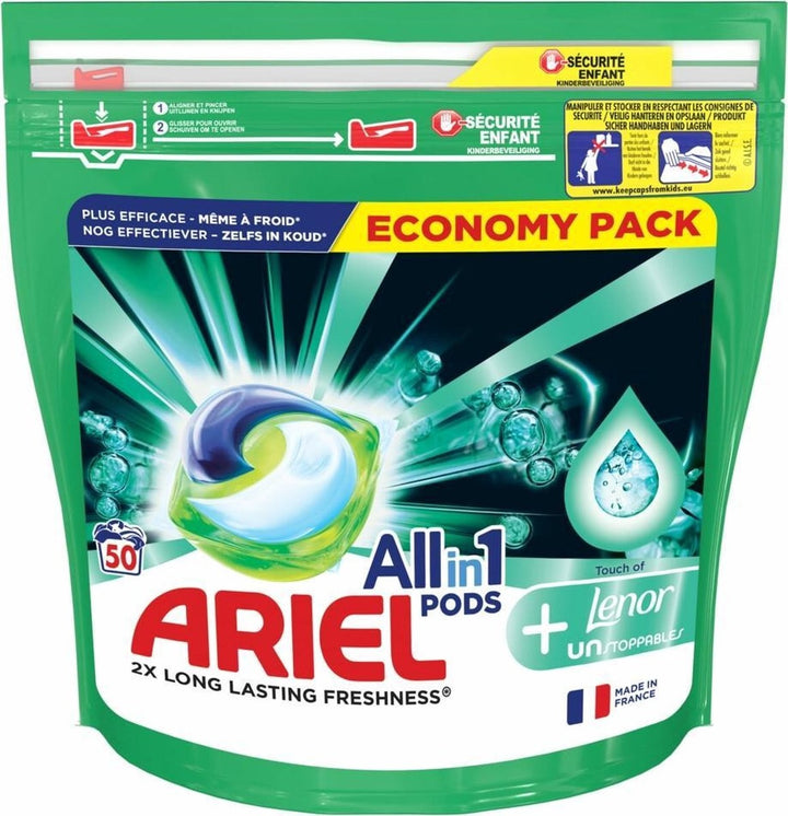 Ariel All-in-1 Pods + Unstoppables Wasmiddel - 50 stuks - Wasmiddel Pods