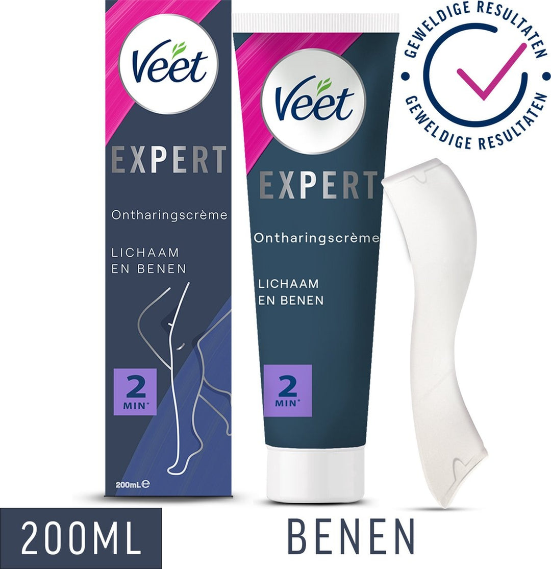 Veet Expert Haarentfernungscreme mit Sheabutter – Körper und Beine – Alle Hauttypen – 200 ml – Verpackung beschädigt