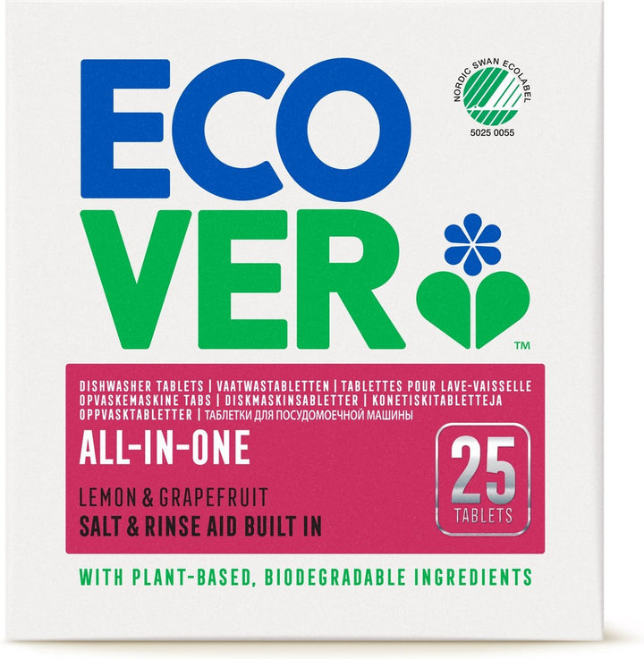 Ecover - Dishwasher Tablets All In One - Citrus &amp; Grapefruit - 25 Tabs