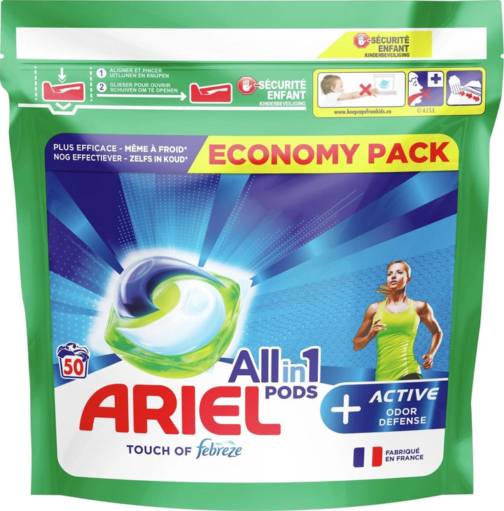 Ariel All-in-1 Pods + Actieve Geurbestrijding Wasmiddel pods - 50 wasbeurten