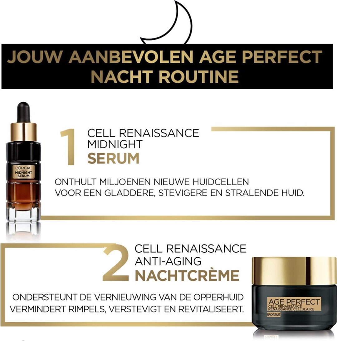 L'Oréal Paris Age Perfect Cell Renaissance Midnight Serum – 30 ml – Verpackung beschädigt