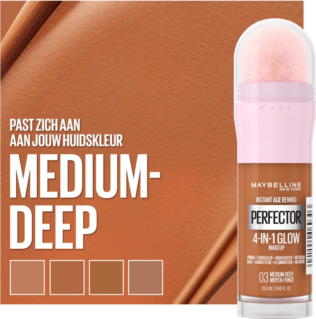 Maybelline Instant Anti-Age Perfector 4-in-1 Glow Medium Deep - Primer, Concealer, Highlighter en BB-Cream in 1 - 20 ml