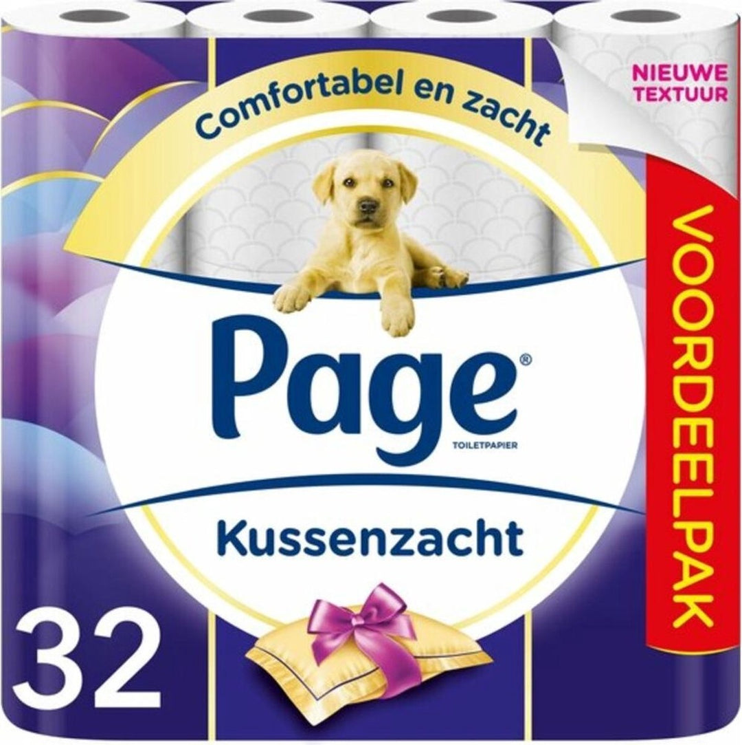 Page toiletpapier - Kussenzacht wc papier - 3-laags - Voordeelverpakking - 32 rollen - Verpakking beschadigd