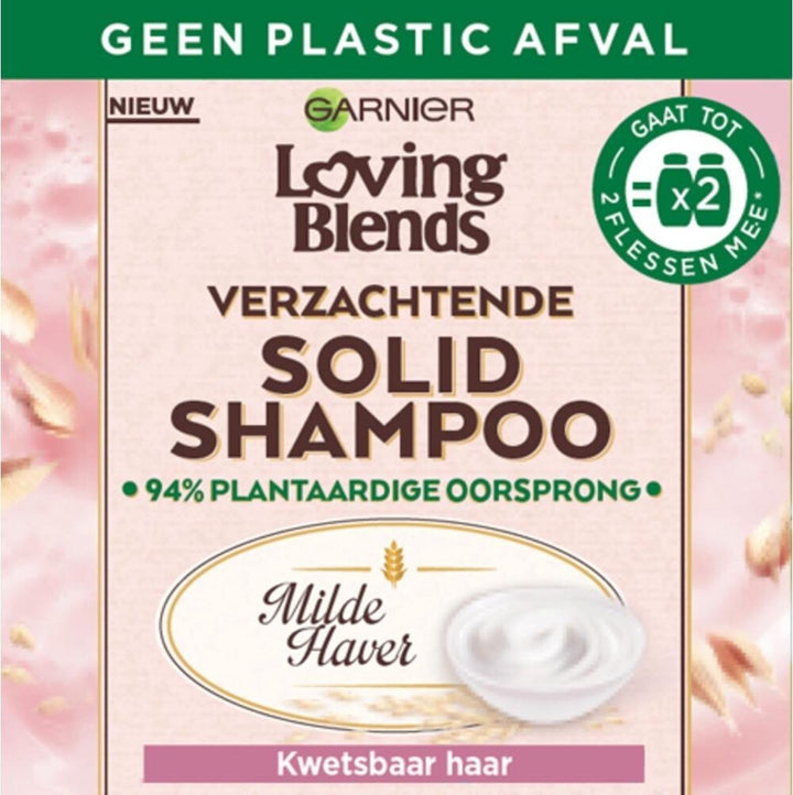 Garnier Loving Blends Solid Shampoo Bar Mild Oats – Für brüchiges Haar – 60 g – Verpackung beschädigt