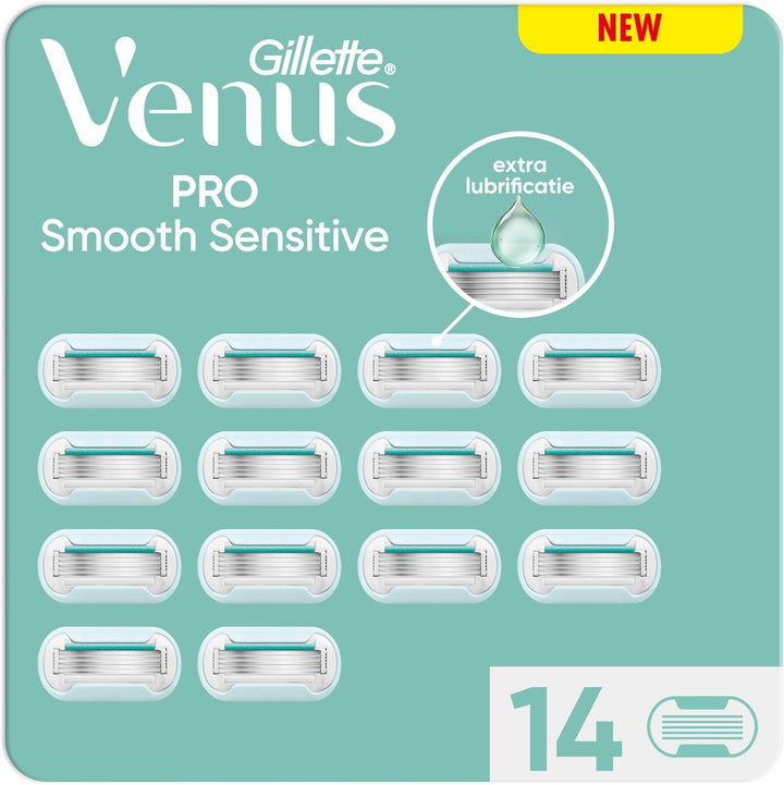 Gillette Venus Pro Smooth Sensitive Klingen für Frauen – Für empfindliche Haut – 14 Stück – Beschädigte Verpackung