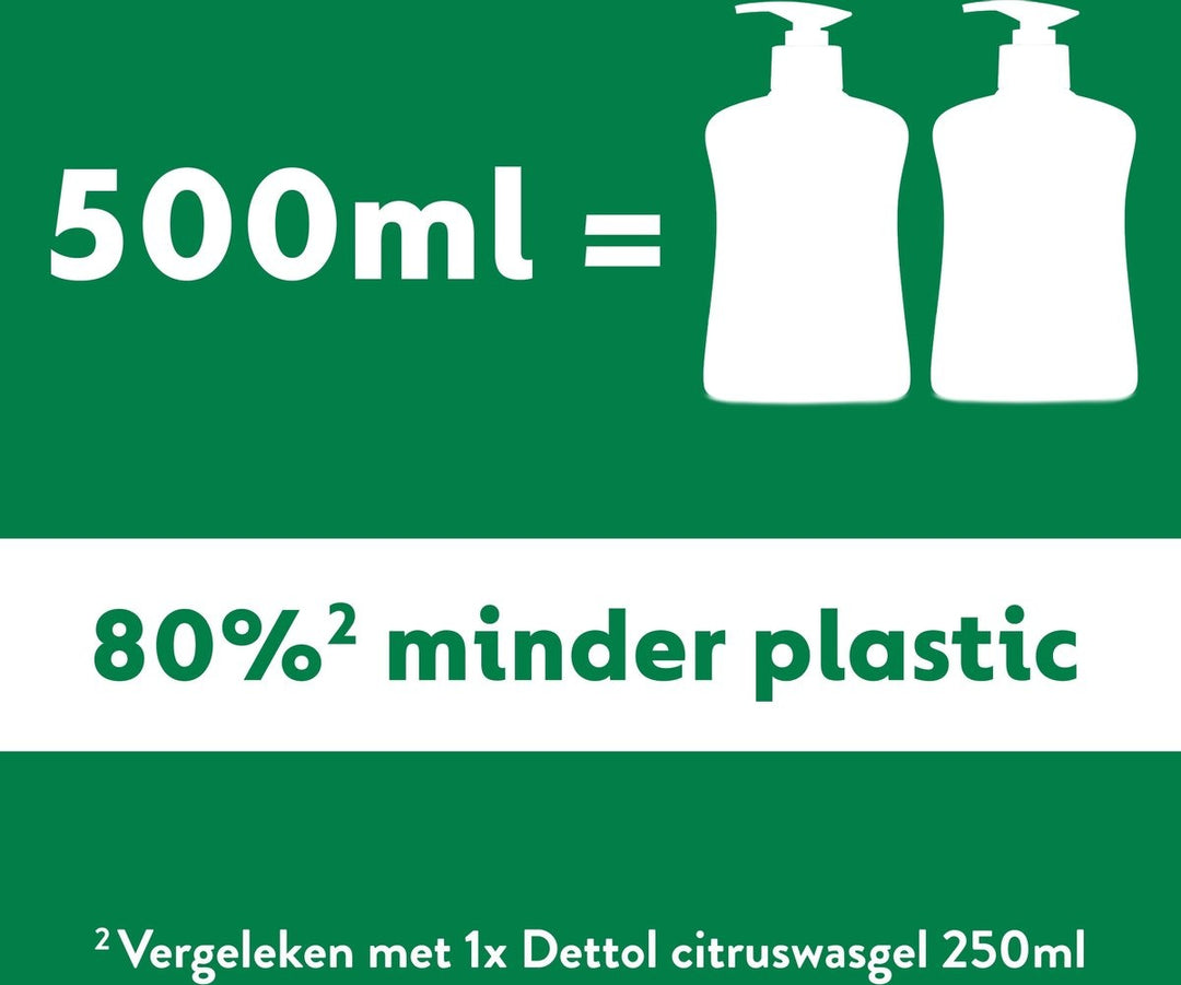 Dettol Handzeep Navulling - Citrusgeur verrijkt met 100% natuurlijke oliën - 500ml