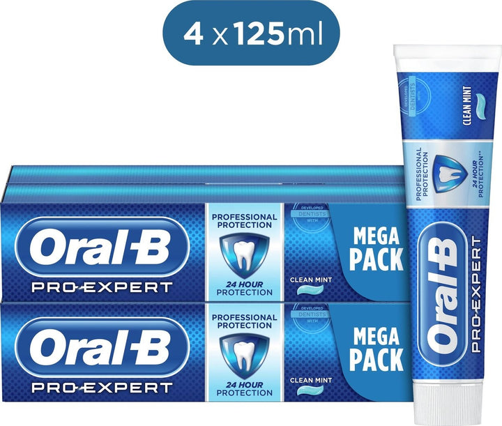 Oral-B Tandpasta Voordeelverpakking - Pro-Expert Professionele Bescherming - 4 x 125 ml - In Gerecycleerd Karton - Verpakking beschadigd