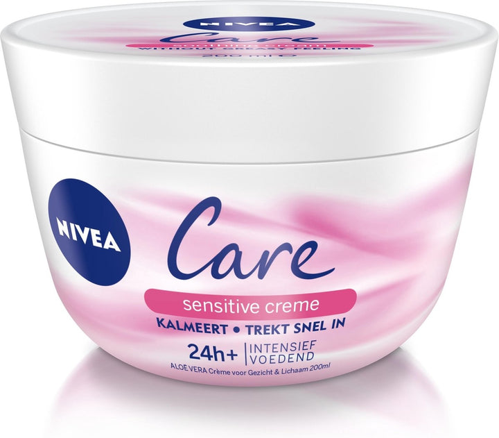 NIVEA Care Sensitive Creme – für Gesicht &amp; Körper – 200 ml