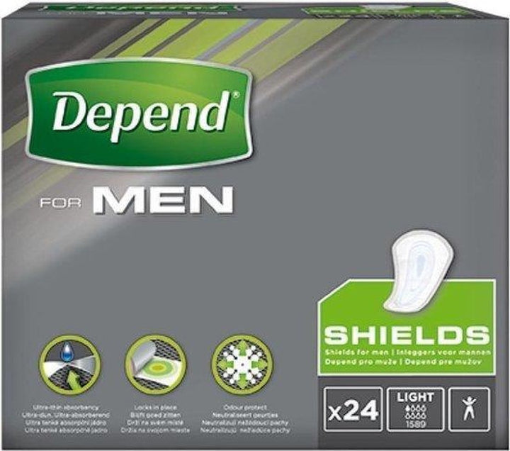 Depend pads - Incontinence and urine loss Men - Shields 24 pieces - Packaging damaged