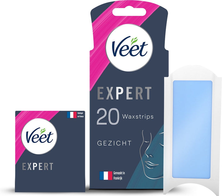 Veet Expert Haarentfernungsstreifen – Gesicht – Empfindliche Haut – 20 Stück