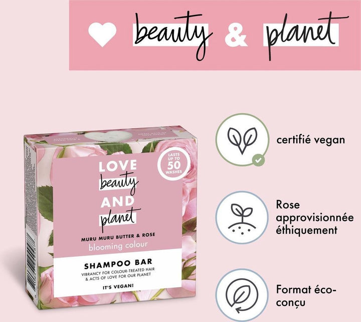 Love Beauty and Planet Shampoo Bar Muru Muru Butter & Rose - 90 gram