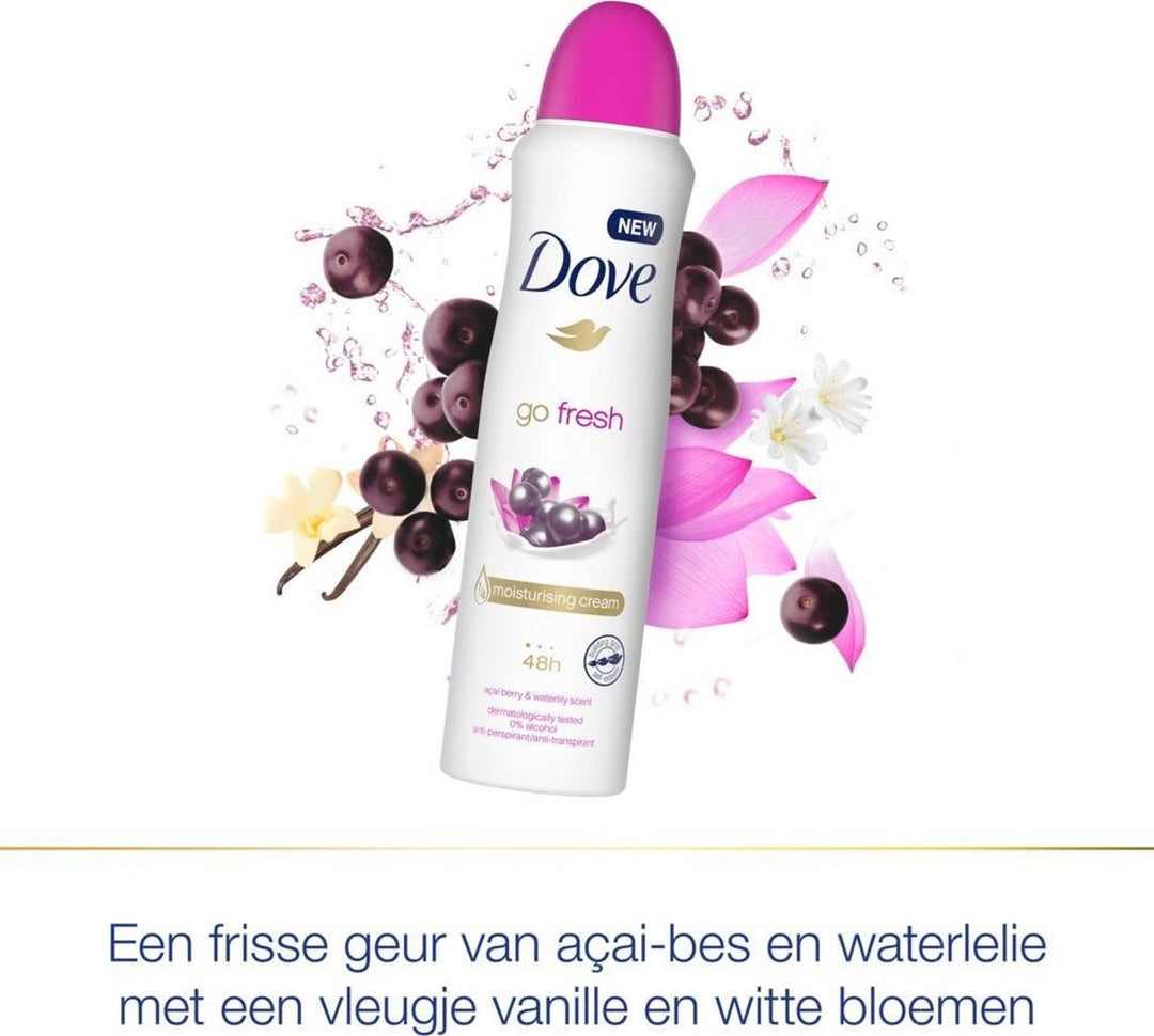 Dove Deodorant Spray Go Fresh Acai-Beere und Wasserlilie 150 ml