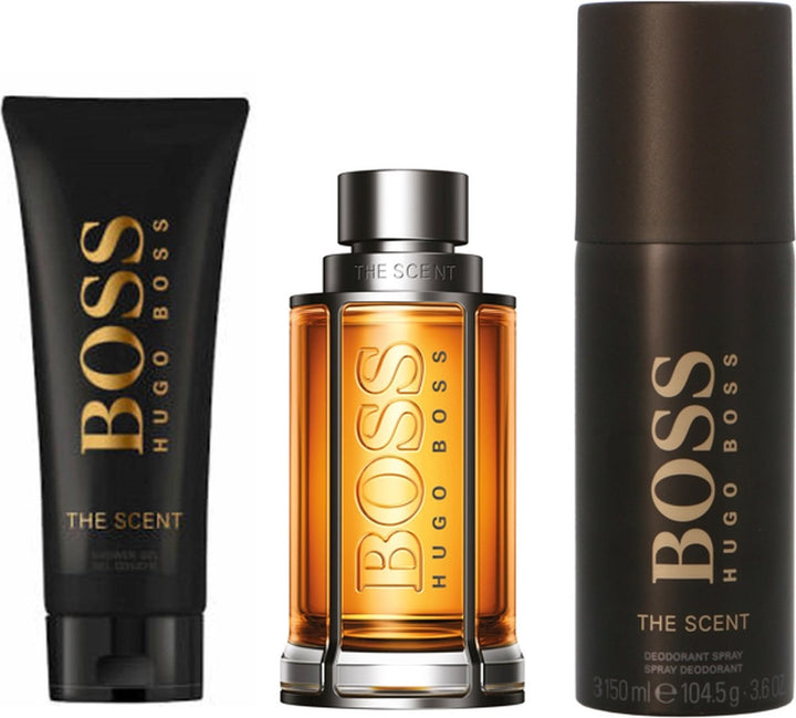 Hugo Boss The Scent - Eau De Toilette Spray + Deodorant Spray + Shower Gel - Gift Set - Packaging damaged