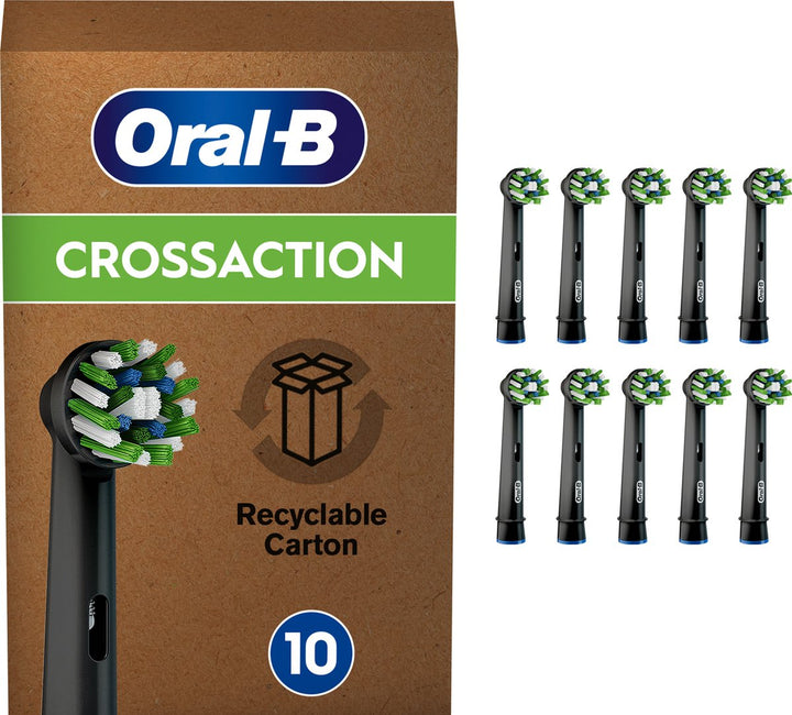 Oral-B CrossAction – Bürstenköpfe – Schwarz – 10 Stück – Beschädigte Verpackung