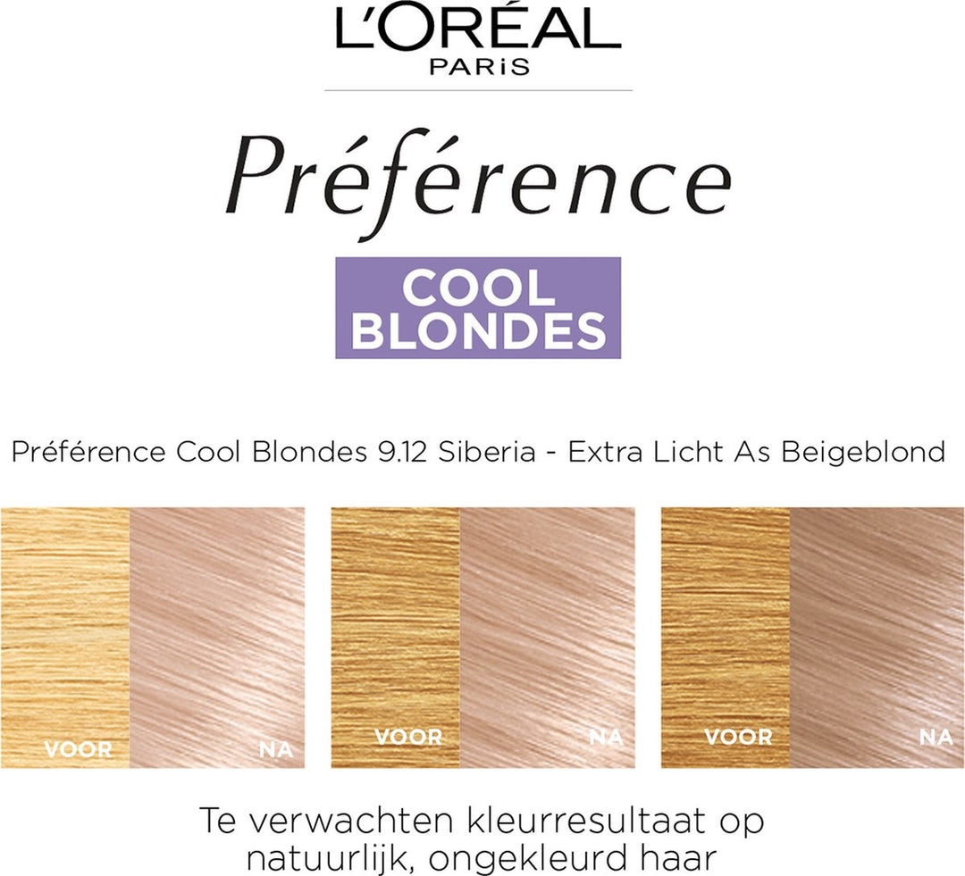 L'Oréal Paris Préférence Cool Blondes 9.12 Siberia Extra Light Ash Beige Blonde Haarfarbe – Verpackung beschädigt