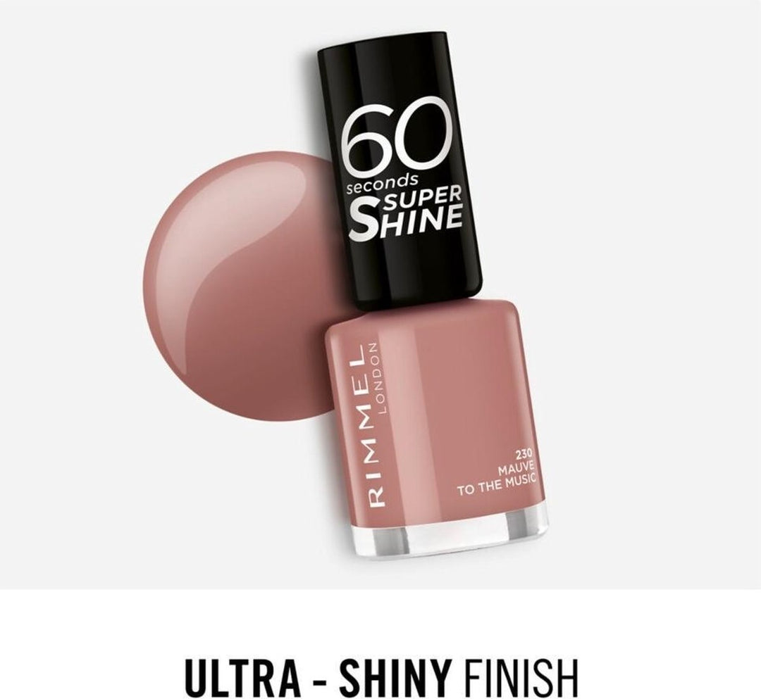 Rimmel 60 Seconds Super Shine Nagellack – 230 Mauve To The Music