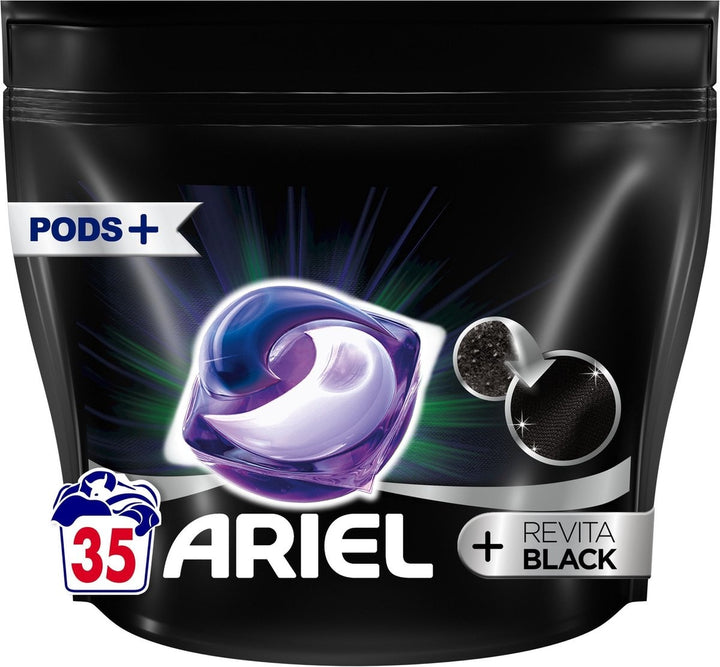 Ariel All in 1 Wasmiddel Pods + Revitablack - Voor de Zwarte Was - 35 Wasbeurten