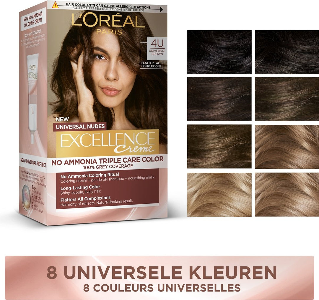 L'Oréal Paris Excellence Universal Nudes Universal Mittelbraune Haarfarbe – Verpackung beschädigt