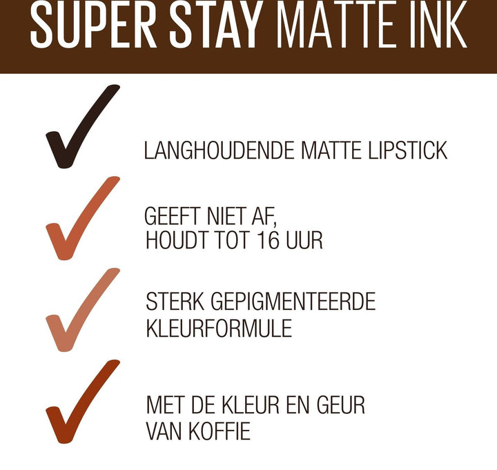 Maybelline SuperStay Matte Ink Lipstick Coffee Collection Limited Edition - 270 Cocoa Connoisseur - Bruine Lippenstift - 5 ml