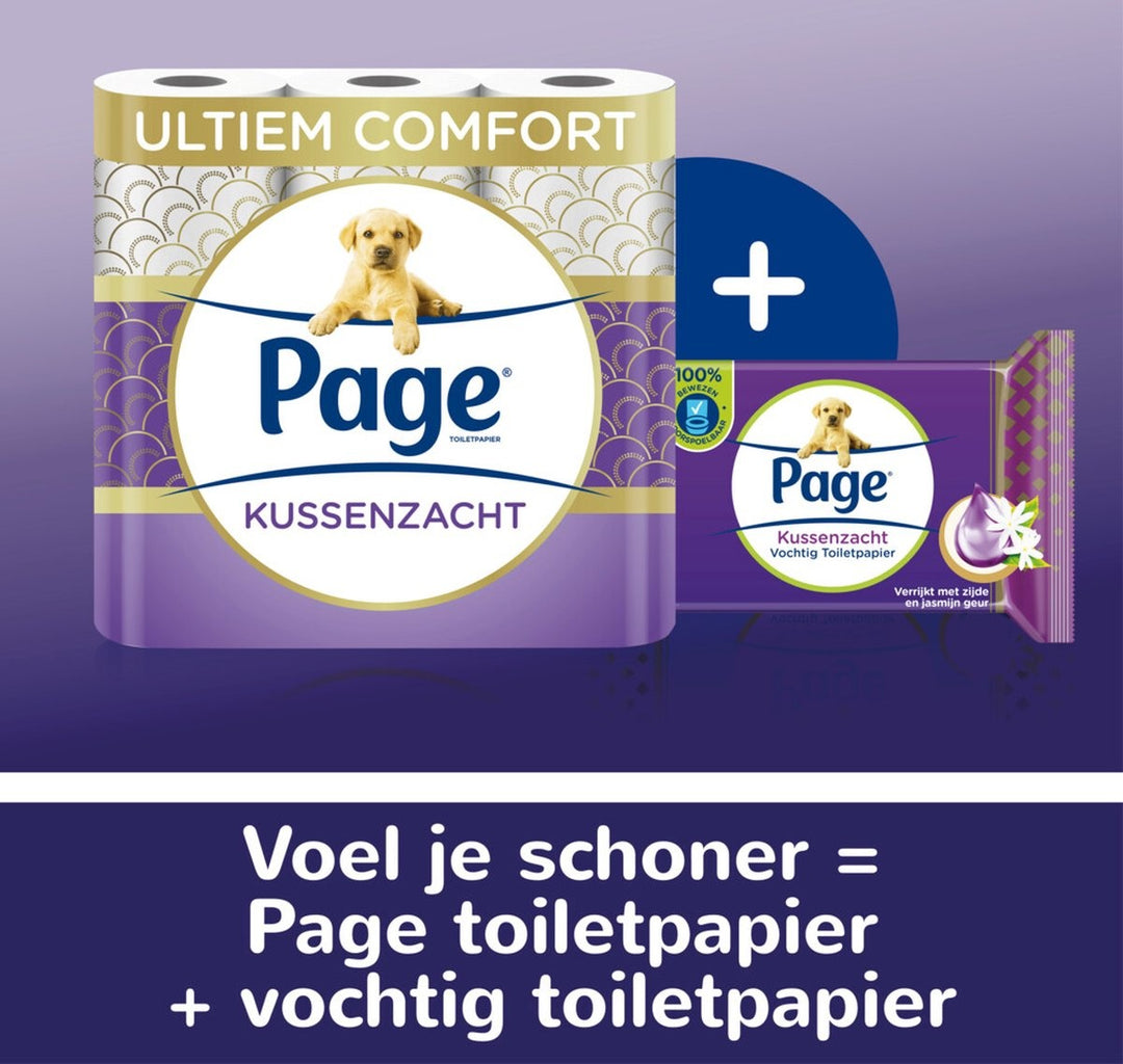 Page Vochtig Toiletpapier Kussenzacht 38 stuks - Doorspoelbaar & Biologisch afbreekbaar