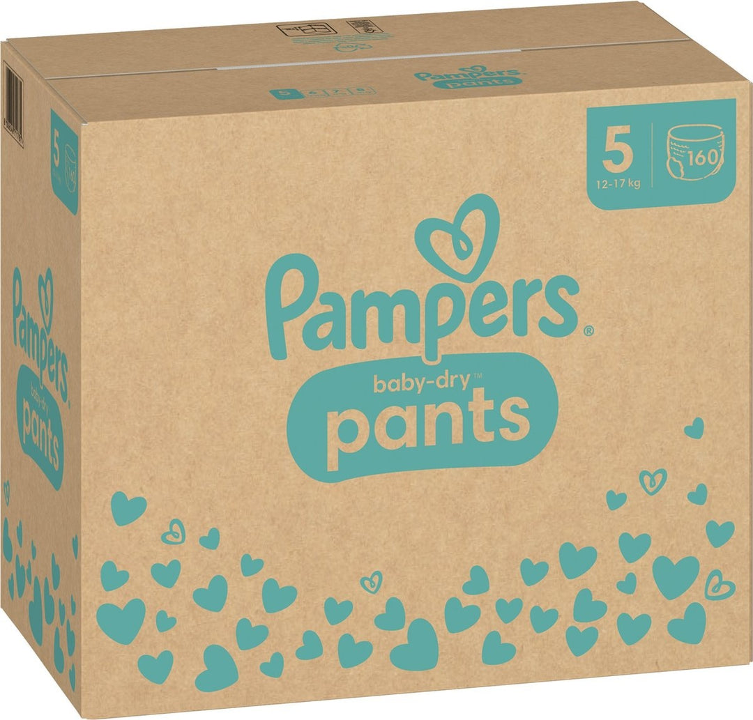 Pampers Baby-Dry Pants – Größe 5 (12–17 kg) – Monatsbox mit 160 Windelhosen – Verpackung beschädigt