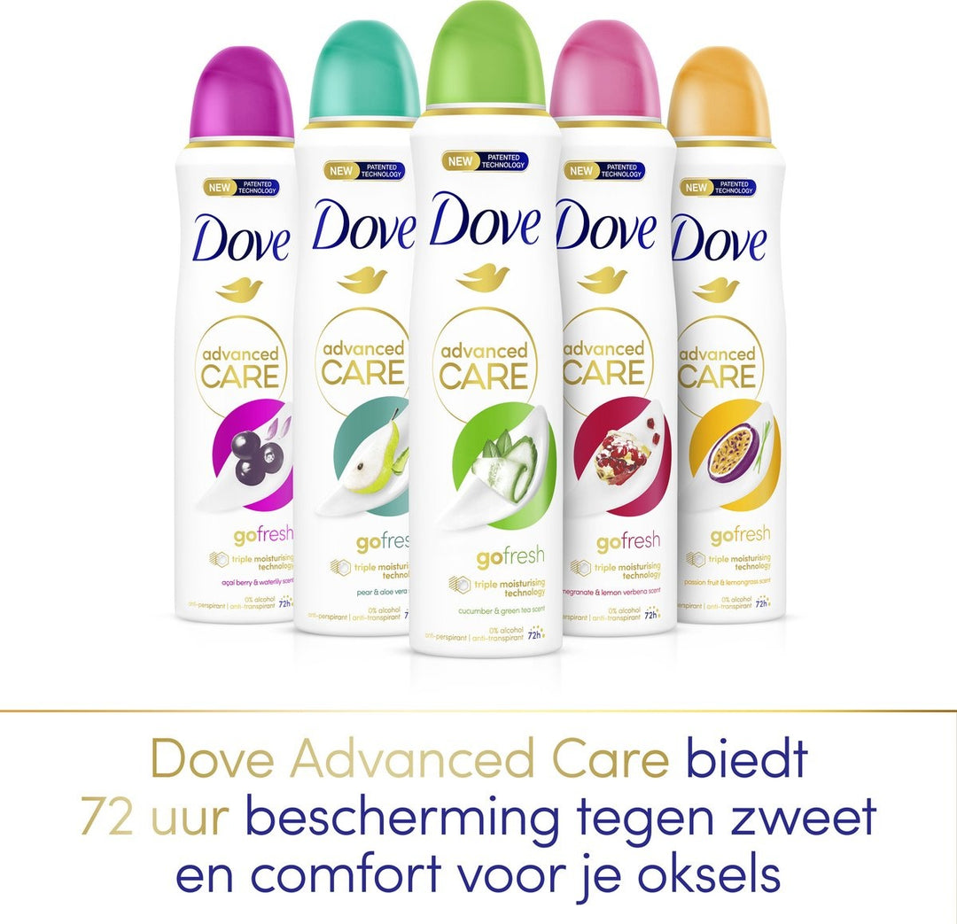 Dove Dove Advanced Care Go Fresh Anti-Transpirant Deodorant Spray Mix-Set – 5 x 150 ml – Vorteilspackung