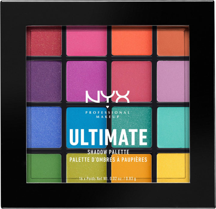 NYX Professional Makeup Ultimate Shadow Palette - Brights - Eyeshadow Palette - 13.3 gr