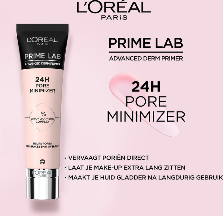 L'Oréal Paris Prime Lab Pore Minimizer Primer - Enriched with 1% LHA and Salicylic Acid - 30 ml