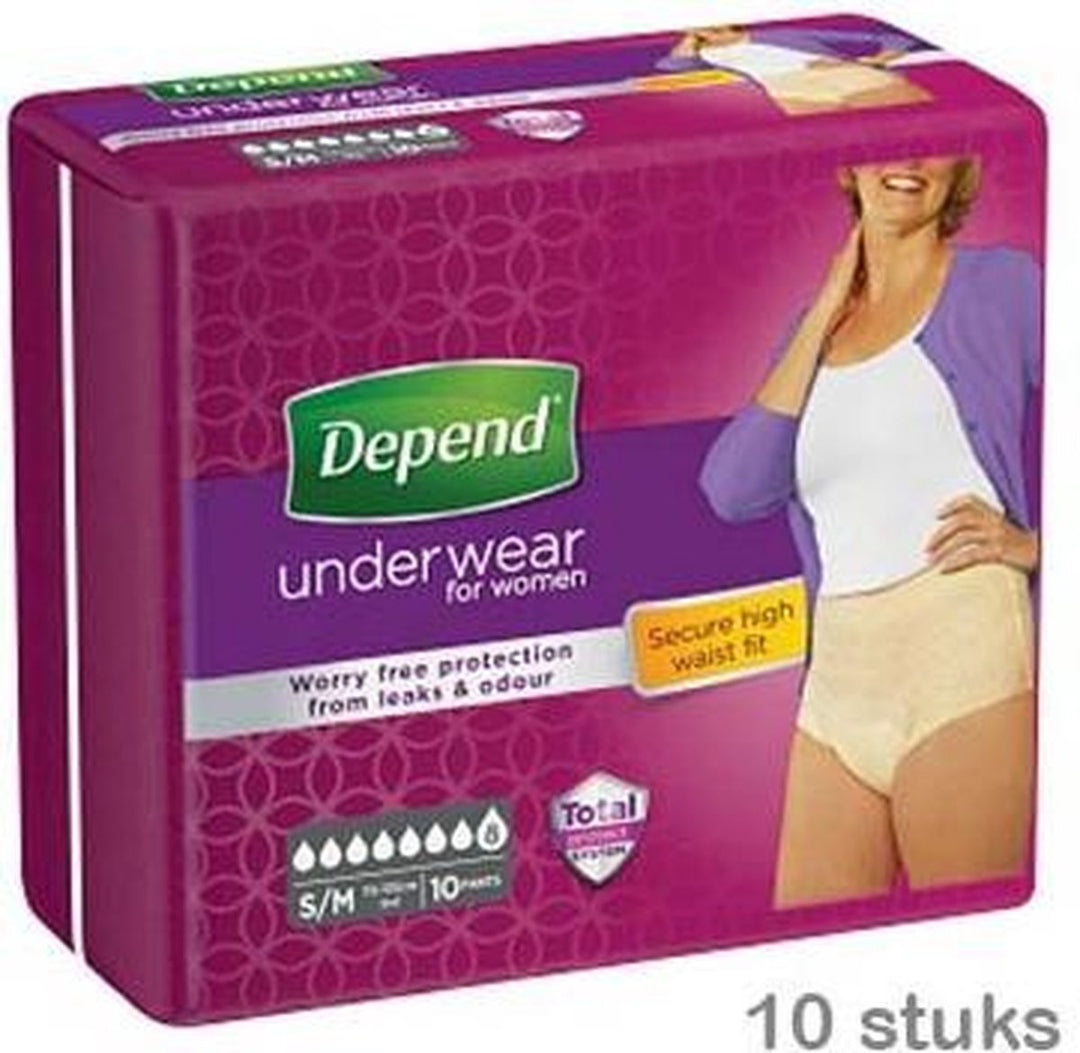 Depend Pants Super für Damen S/M - 10 Stück.