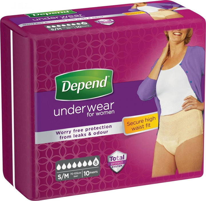 Depend Pants Super für Damen S/M - 10 Stück.