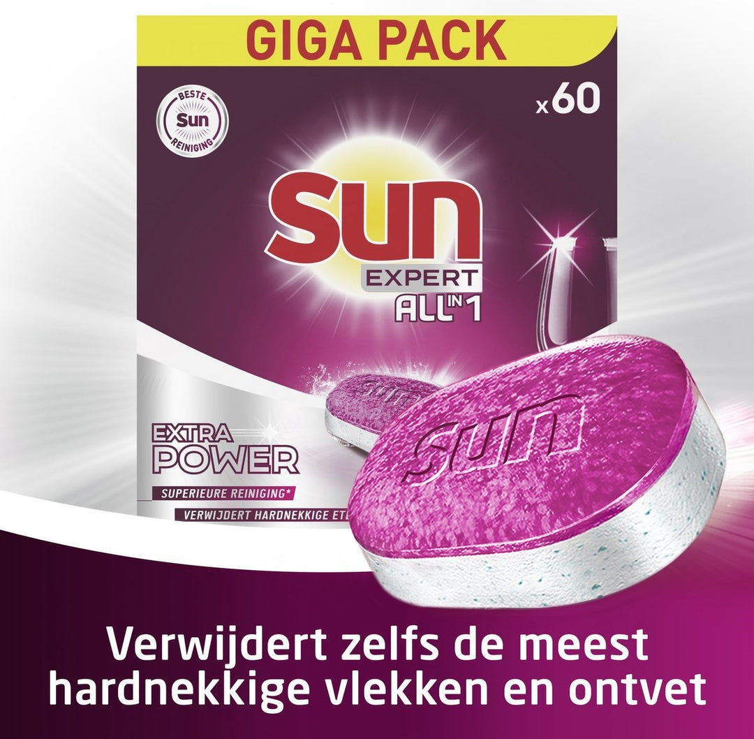 Sun Expert All-in 1 Vaatwastabletten - 60 tabletten - Verpakking beschadigd