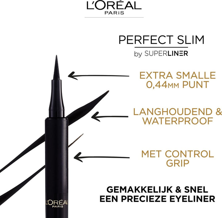 L'Oréal Paris - Superliner Perfect Slim - Intense Black - Zwarte Pen Eyeliner - 4,7 ml