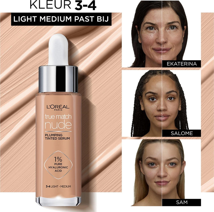 L'Oréal Paris True Match Tinted Serum Foundation - 3-4 Light Medium - 30ml